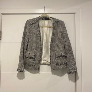 Zara Tweed Blazer brownish/grey